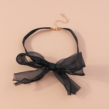 1 Piece Sexy Letter Bow Knot Cloth Handmade Women's Choker