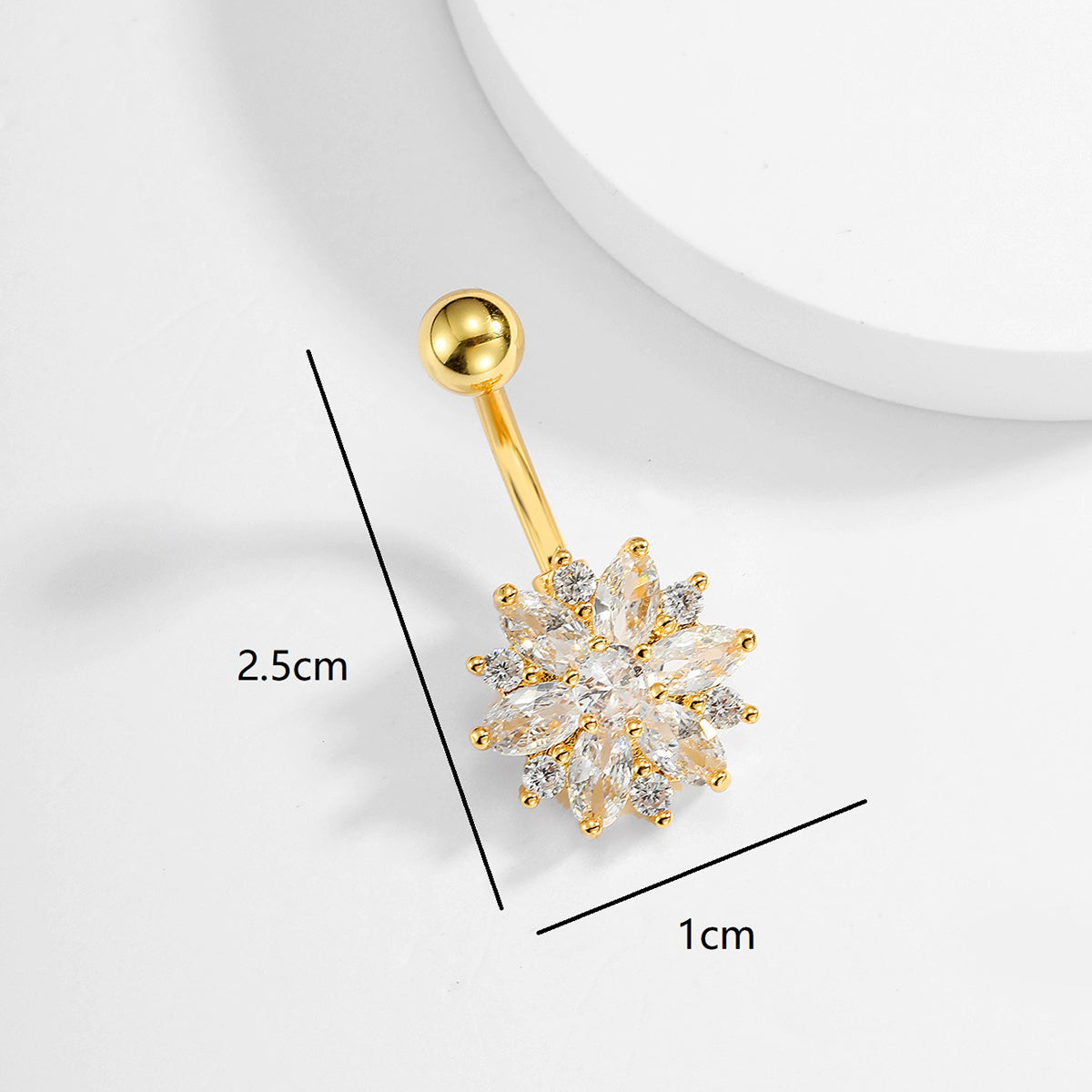 1 Piece Sexy Round Flower Butterfly Stainless Steel Plating Zircon Belly Ring