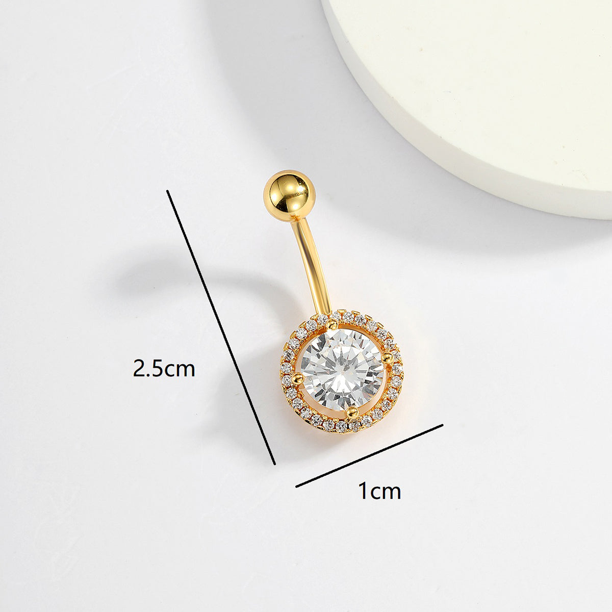 1 Piece Sexy Round Flower Butterfly Stainless Steel Plating Zircon Belly Ring
