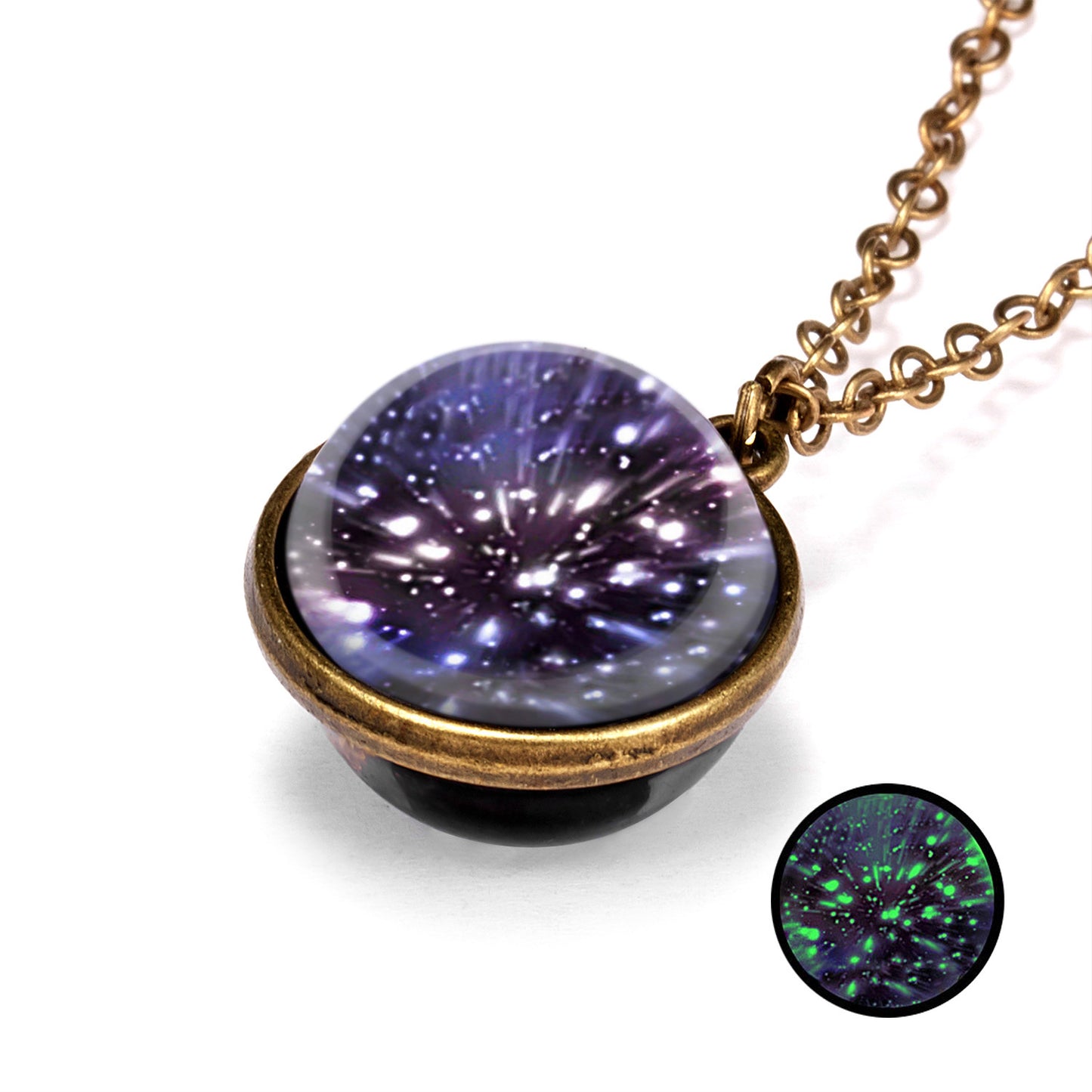 1 Piece Retro Planet Alloy Glass Unisex Necklace