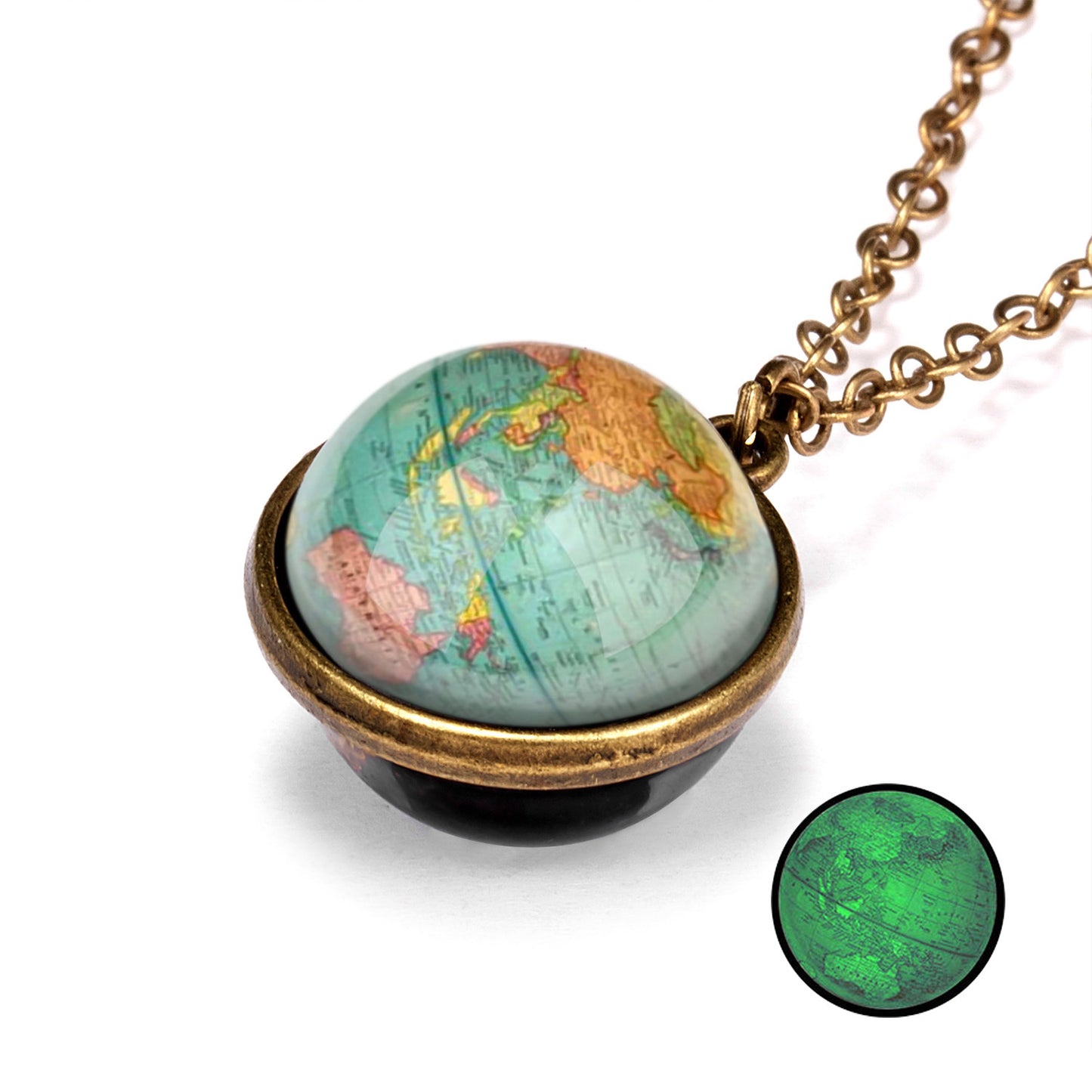 1 Piece Retro Planet Alloy Glass Unisex Necklace