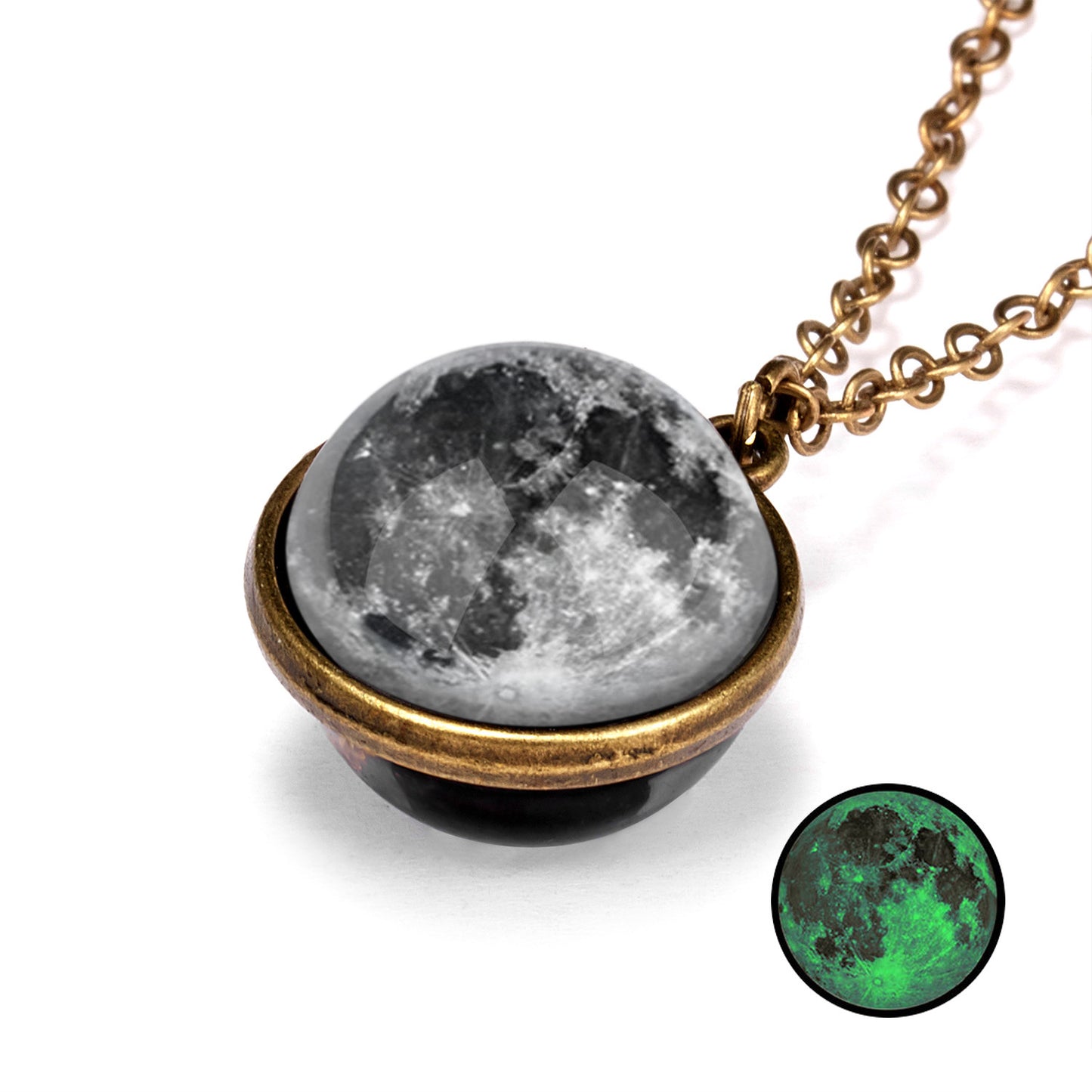 1 Piece Retro Planet Alloy Glass Unisex Necklace