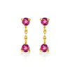 1 Pair Ins Style Simple Style Leaf Star Flower Copper Plating Inlay Zircon Drop Earrings Ear Studs