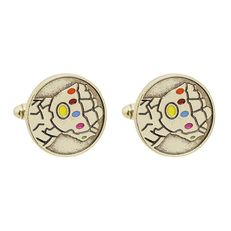 New Tree Of Life Starry Night Sea Taiji Map Time Stone Series Titanium Steel French Cufflinks