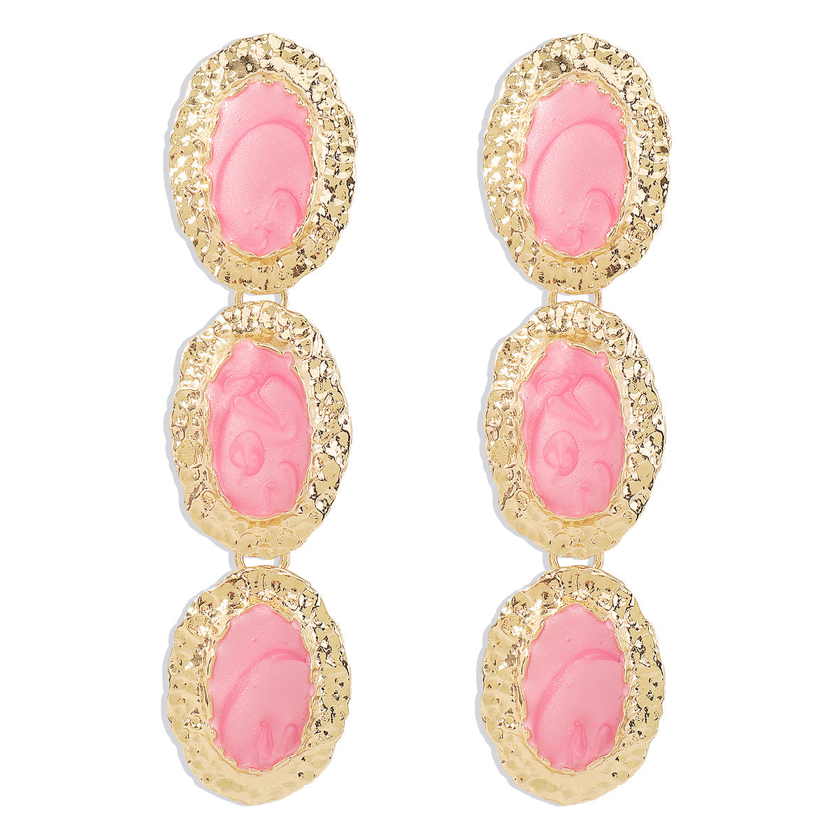 1 Pair Simple Style Round Alloy Enamel Women's Earrings