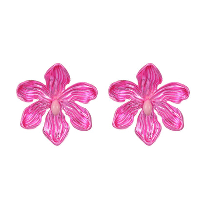 Simple Style Flower Alloy Patchwork Women's Ear Studs