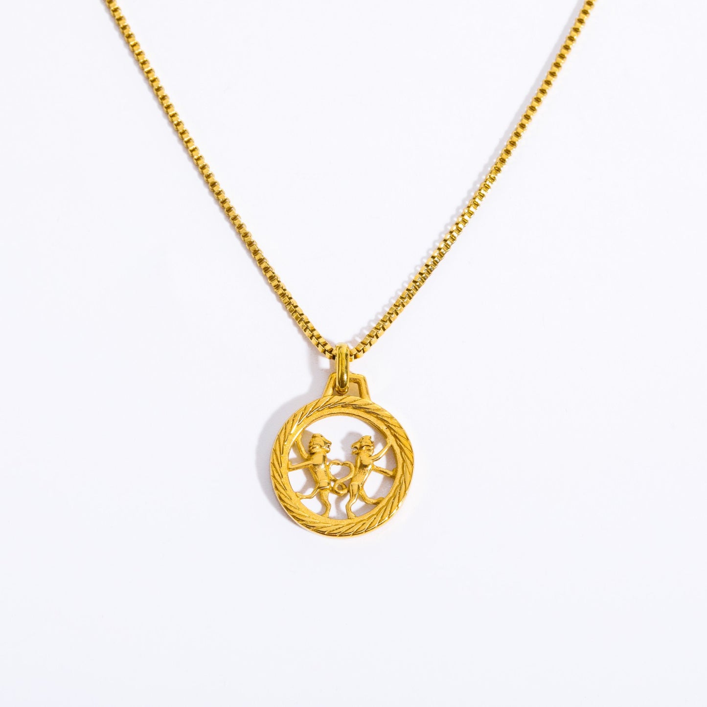 Casual Retro Simple Style Constellation Stainless Steel Plating Hollow Out Carving 18k Gold Plated Pendant Necklace