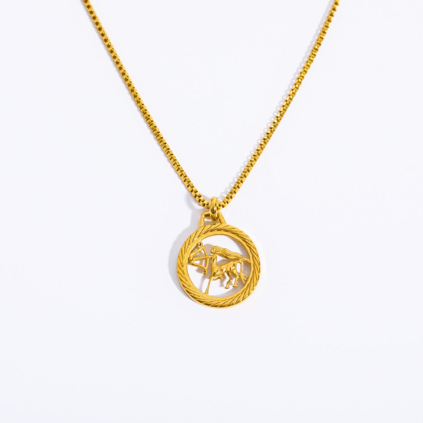 Casual Retro Simple Style Constellation Stainless Steel Plating Hollow Out Carving 18k Gold Plated Pendant Necklace