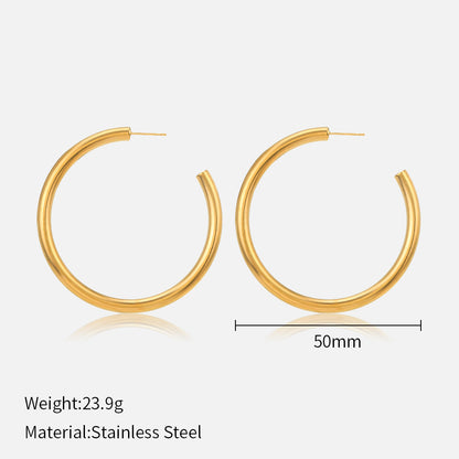 1 Pair Simple Style Solid Color Stainless Steel Plating Earrings