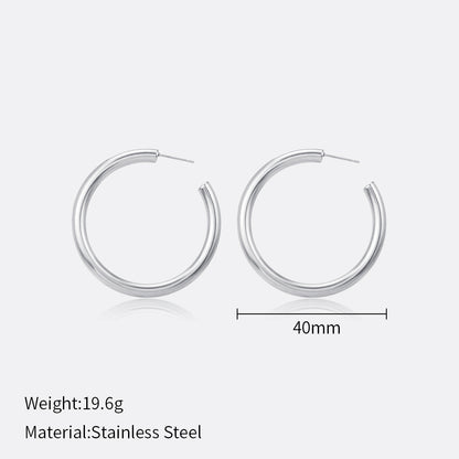 1 Pair Simple Style Solid Color Stainless Steel Plating Earrings