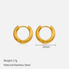 1 Pair Simple Style Solid Color Stainless Steel Plating Earrings