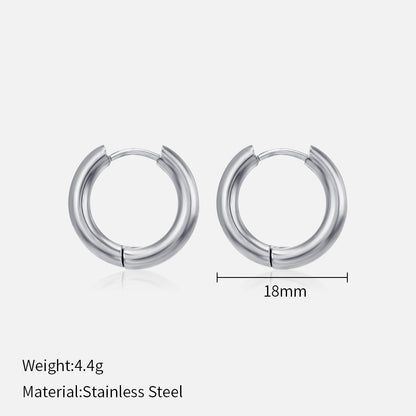 1 Pair Simple Style Solid Color Stainless Steel Plating Earrings