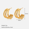 1 Pair Simple Style Solid Color Stainless Steel Plating Earrings