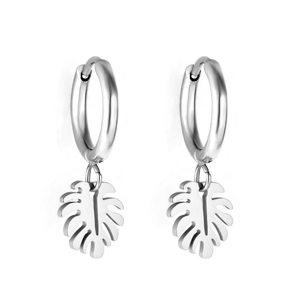 Fashion Star Stainless Steel Plating Earrings 1 Pair