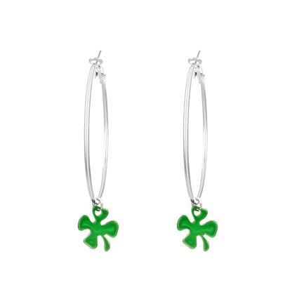 1 Pair Fashion Shamrock Heart Shape Mixed Materials Metal Copper Asymmetrical Sequins 18k Gold Plated Gold Plated Silver Plated St. Patrick Women's Drop Earrings