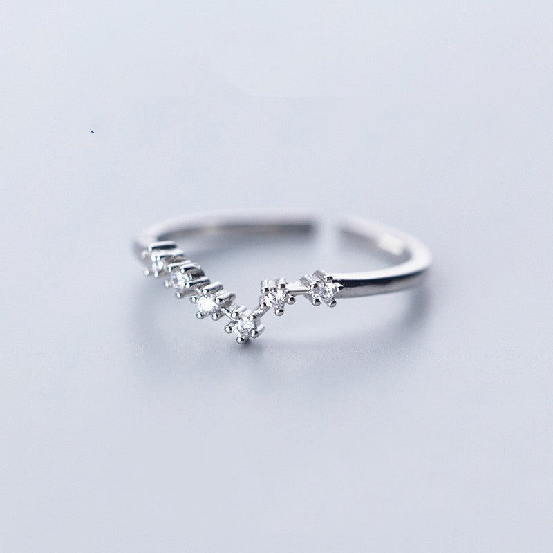 1 Piece Fashion Constellation Copper Plating Inlay Zircon Open Ring