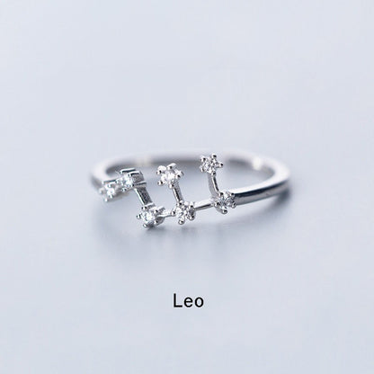 1 Piece Fashion Constellation Copper Plating Inlay Zircon Open Ring