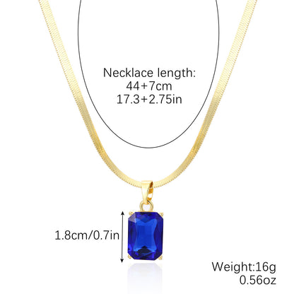 Simple Style Heart Shape Artificial Crystal Alloy Plating Inlay Artificial Gemstones Women's Pendant Necklace