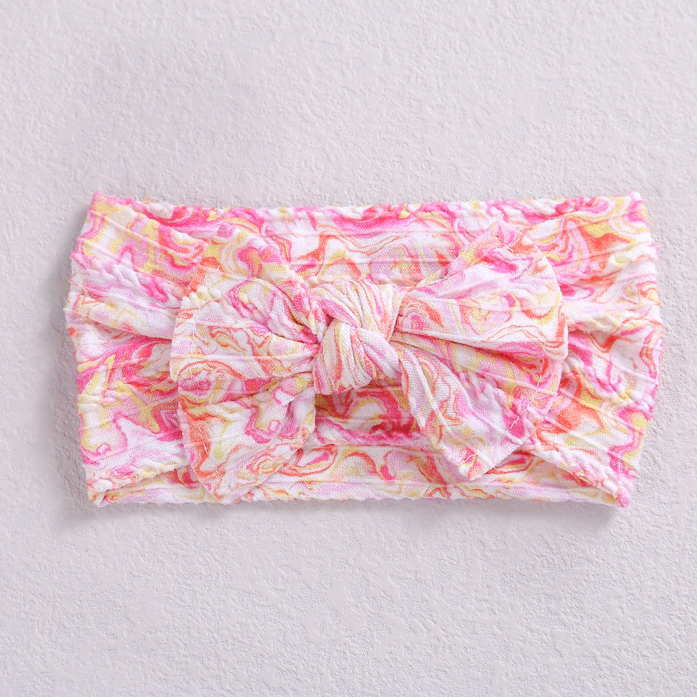 Fashion Flower Bow Knot Watermelon Nylon Printing Hair Band 1 Piece