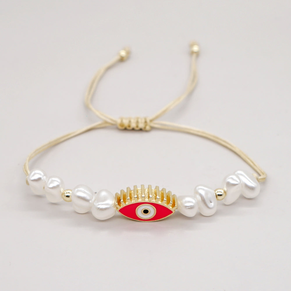 1 Piece Ethnic Style Eye Imitation Pearl Alloy Beaded Unisex Bracelets