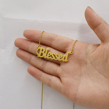 1 Piece Fashion Letter Stainless Steel Titanium Steel Plating Hollow Out Necklace