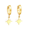 1 Pair Fashion Star Stainless Steel Star Plating Hollow Out Drop Earrings