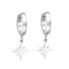 1 Pair Fashion Star Stainless Steel Star Plating Hollow Out Drop Earrings