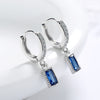 1 Pair Retro Rectangle Copper Inlay Zircon Drop Earrings