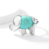 1 Piece Cute Elephant Stainless Steel Inlaid Turquoise Open Ring