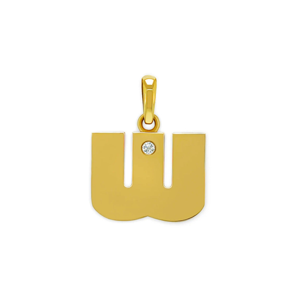 Modern Style Letter Stainless Steel Titanium Steel Plating Inlay Zircon 18k Gold Plated Pendant Necklace