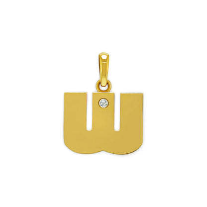 Modern Style Letter Stainless Steel Titanium Steel Plating Inlay Zircon 18k Gold Plated Pendant Necklace