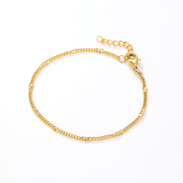 1 Piece Simple Style Solid Color Stainless Steel Plating Bracelets