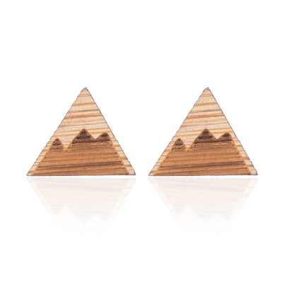 1 Pair Fashion Map Wood Women's Earrings Ear Studs