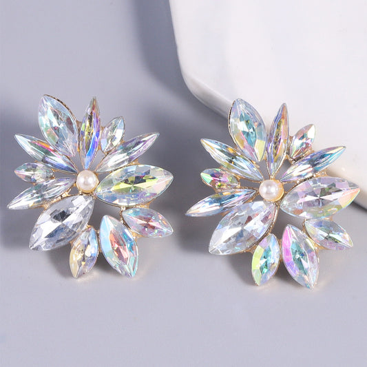 1 Pair Elegant Luxurious Shiny Geometric Artificial Crystal Alloy Women's Drop Earrings