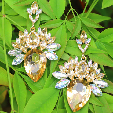 1 Pair Elegant Luxurious Shiny Geometric Artificial Crystal Alloy Women's Drop Earrings