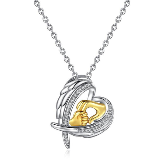 Copper Elegant Modern Style Asymmetrical Metal Inlay Heart Shape Zircon Pendant Necklace