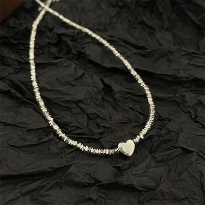 Retro Geometric Silver Plated Inlay Artificial Pearls Women's Necklace 1 Piece