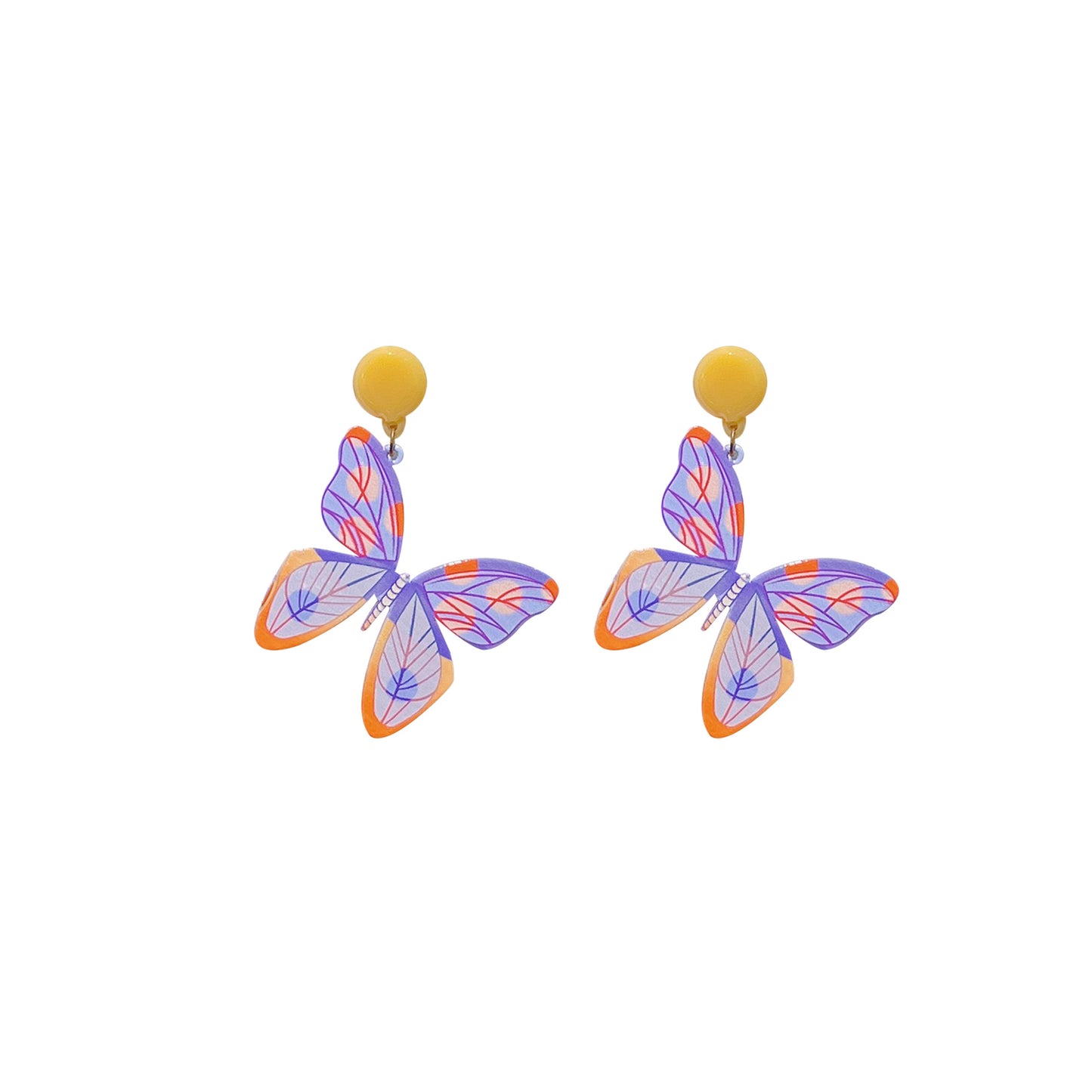 1 Pair Sweet Butterfly Arylic Epoxy Women's Drop Earrings