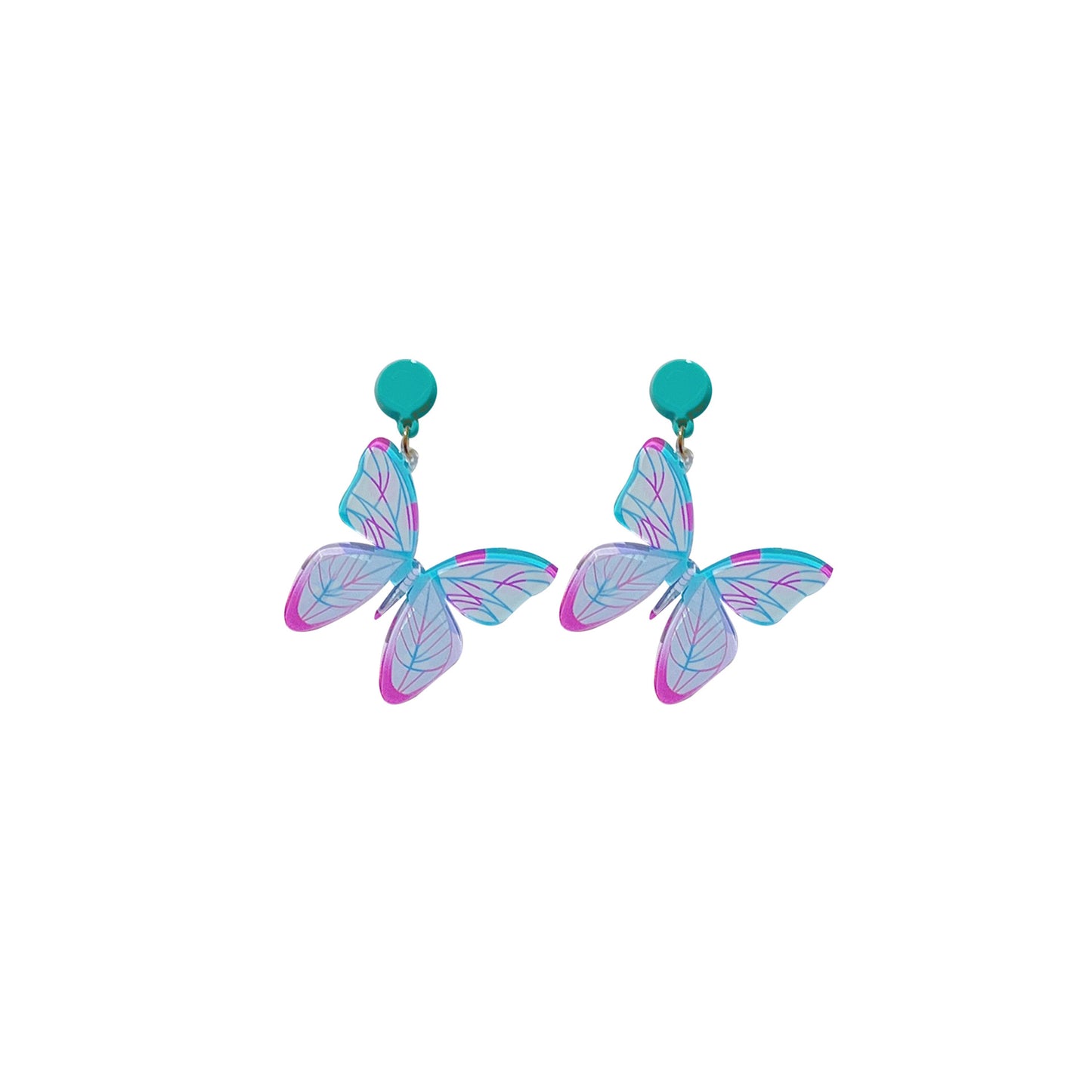 1 Pair Sweet Butterfly Arylic Epoxy Women's Drop Earrings