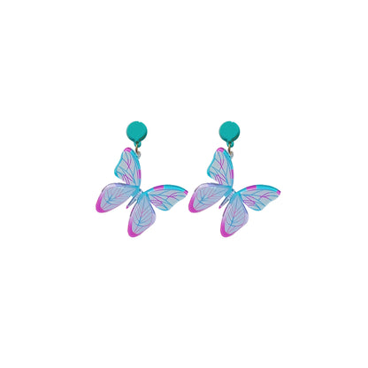 1 Pair Sweet Butterfly Arylic Epoxy Women's Drop Earrings