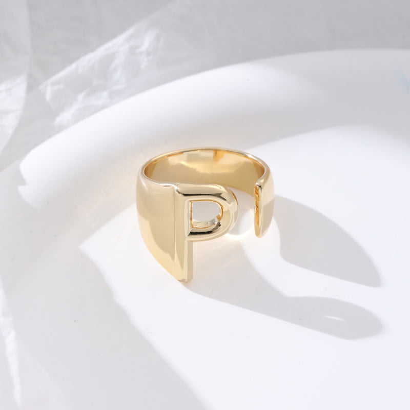 1 Piece Fashion Letter Copper Plating Hollow Out Rings