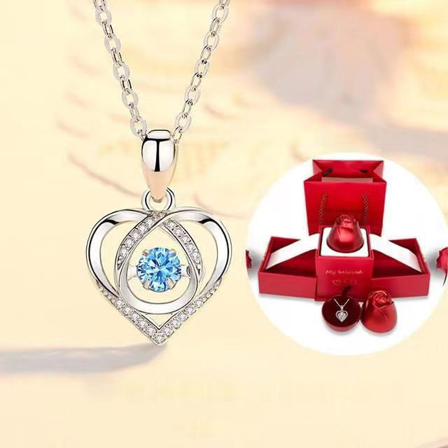 Fashion Heart Shape Alloy Plating Zircon Women's Pendant Necklace