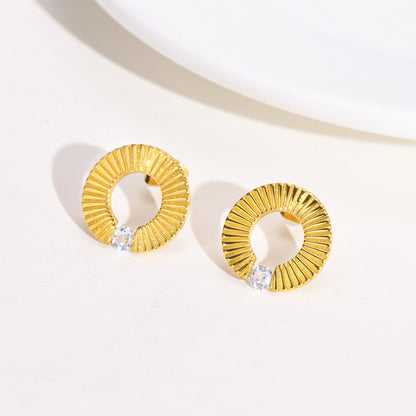 1 Pair Simple Style Solid Color Stainless Steel Plating Earrings