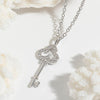 Fashion Key Copper Inlay Rhinestones Pendant Necklace