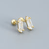 1 Pair Simple Style Square Sterling Silver Plating Inlay Zircon Ear Studs