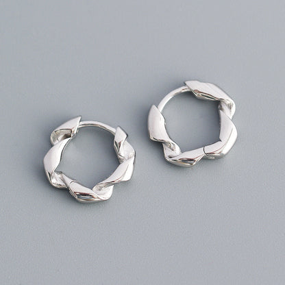 1 Pair Fashion Twist Sterling Silver Plating Earrings