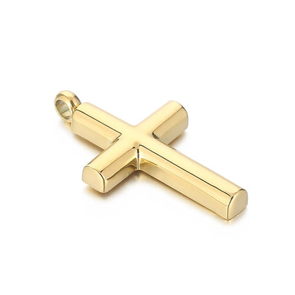 Stainless Steel 18K Gold Plated Basic Cross Plating Pendant Necklace