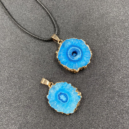 Colorful Crystal Sunflower Pendant Irregular Plating Necklace Accessories