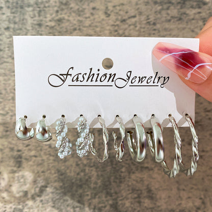 1 Set Fashion Geometric Plating Metal Earrings