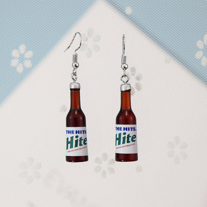 1 Pair Simple Style Wine Bottle Plastic Resin Patchwork Women's Earrings